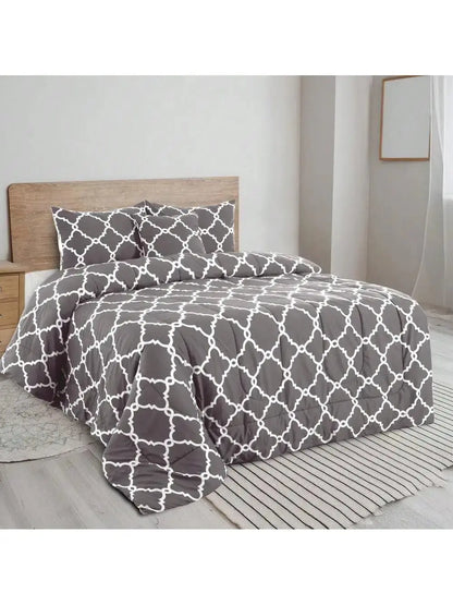 Boho Patterned 5-Piece Comforter Set — Reversible All-Season Microfiber comfydesigners