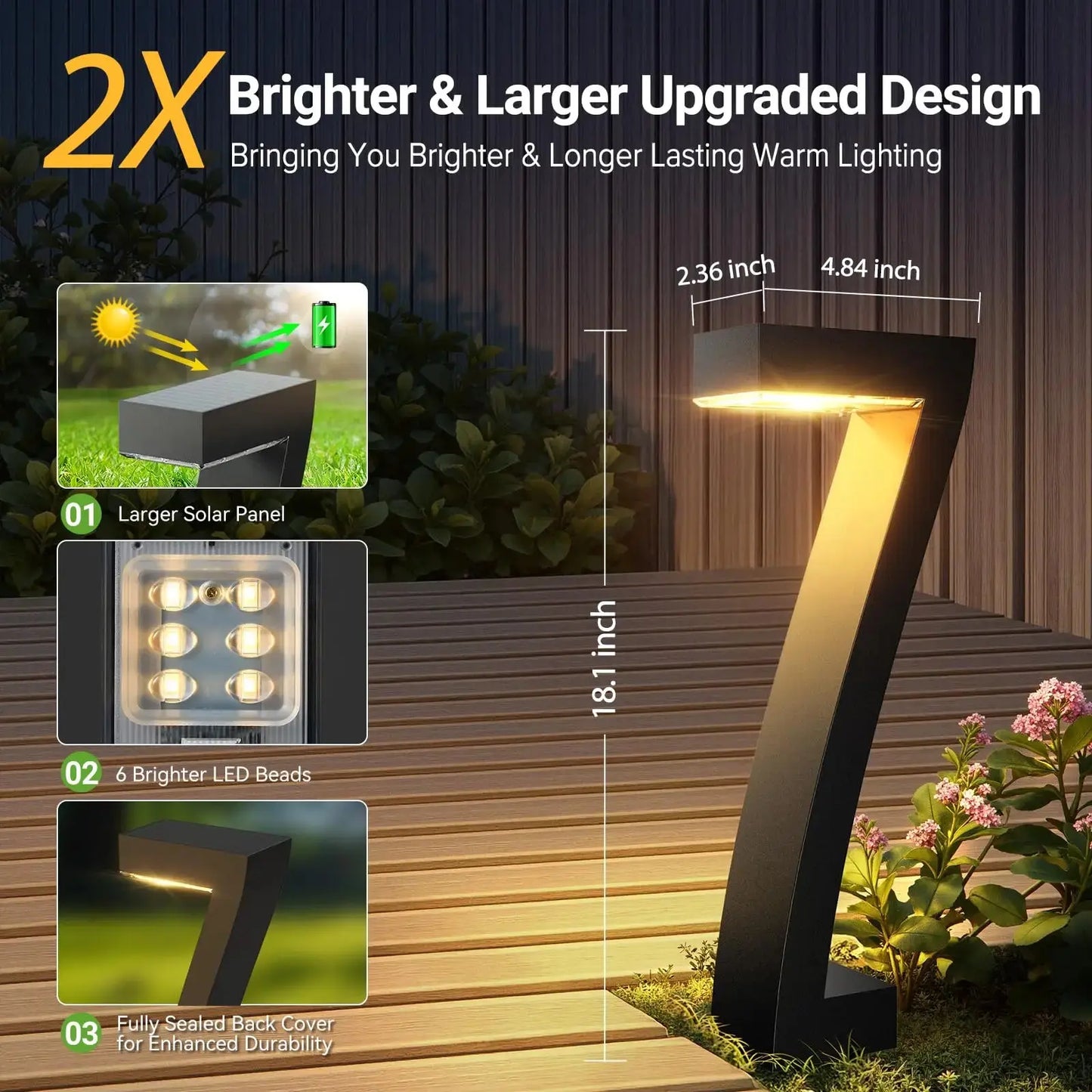 Bright LED Solar Walkway/Driveway Lights. comfydesigners