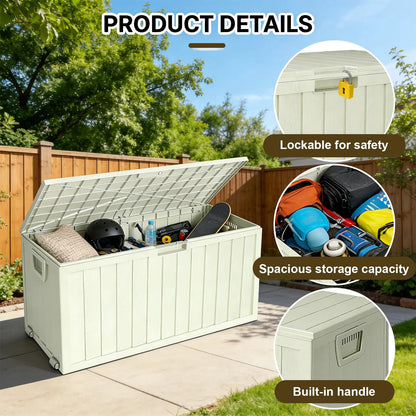 Store More. Worry Less. — 75-Gallon Waterproof Resin Outdoor Storage Box with Wheels comfydesigners