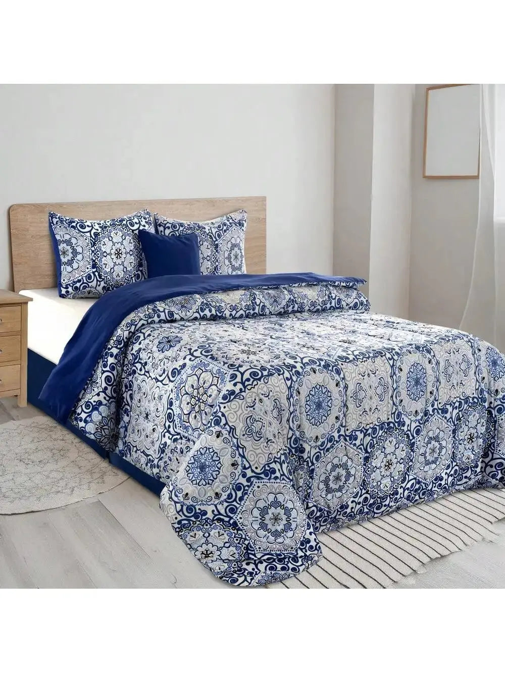 Boho Patterned 5-Piece Comforter Set — Reversible All-Season Microfiber comfydesigners
