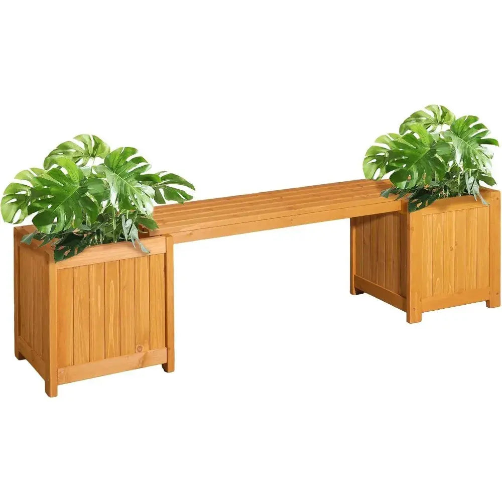 Sit Down. Grow Something. — 2-in-1 All-Weather Fir Wood Bench & Raised Garden Planter comfydesigners