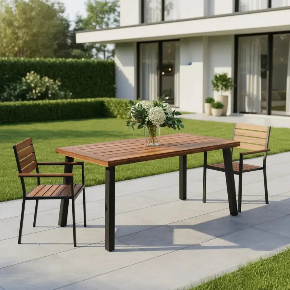 Your Patio's Missing Piece — Premium Acacia Wood Dining Table with Umbrella Hole comfydesigners