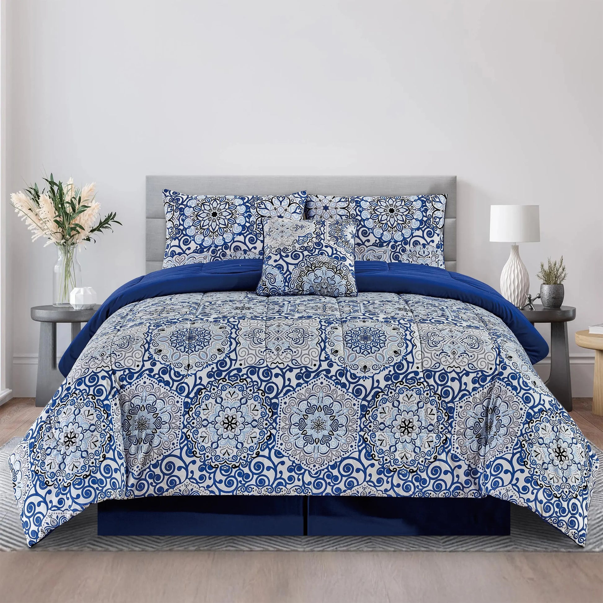 Boho Patterned 5-Piece Comforter Set — Reversible All-Season Microfiber comfydesigners