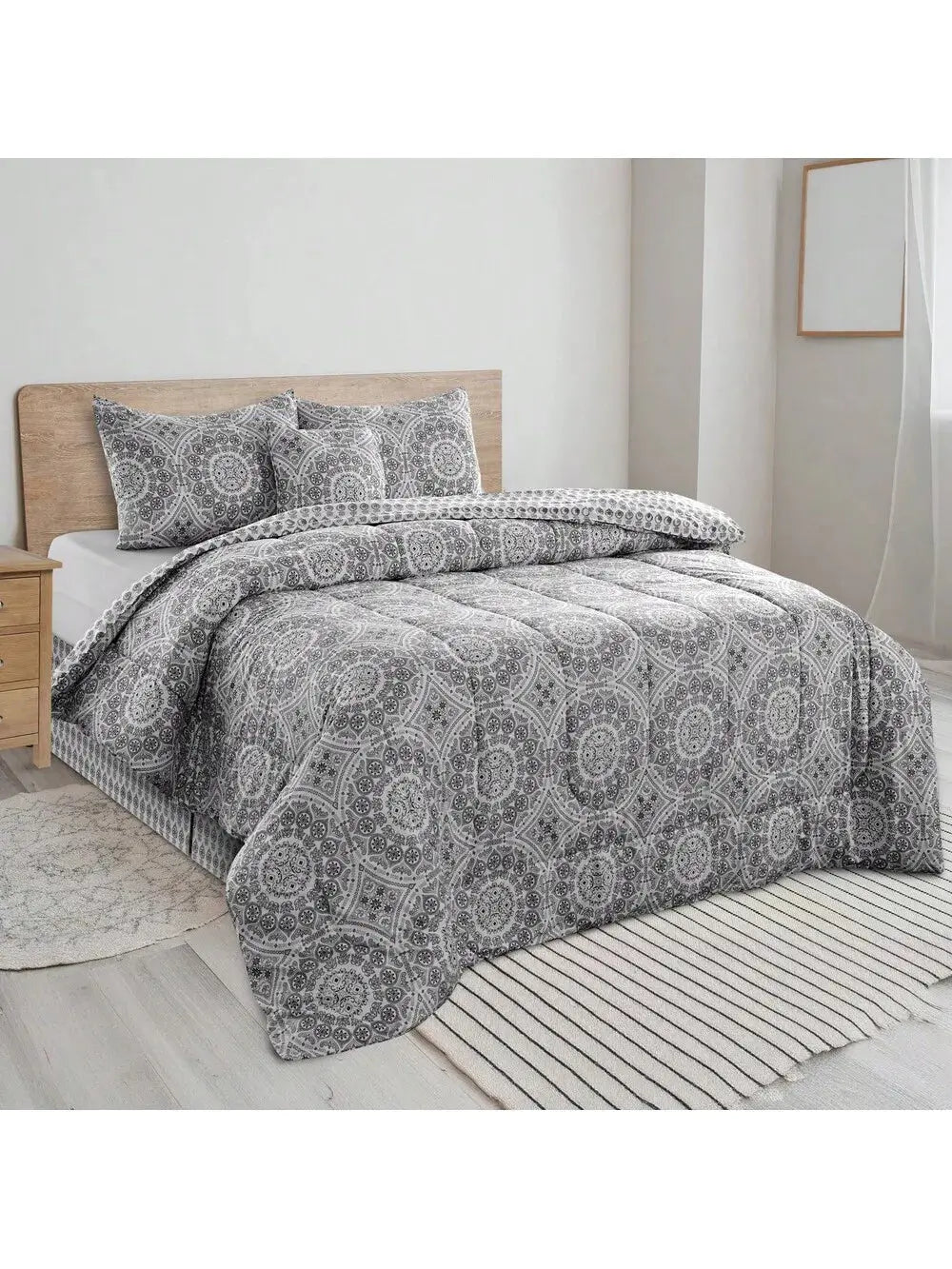 Boho Patterned 5-Piece Comforter Set — Reversible All-Season Microfiber comfydesigners