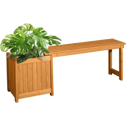 Sit Down. Grow Something. — 2-in-1 All-Weather Fir Wood Bench & Raised Garden Planter comfydesigners