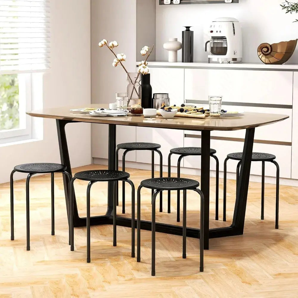 Metal Frame Stackable Stools, 6 Pack comfydesigners