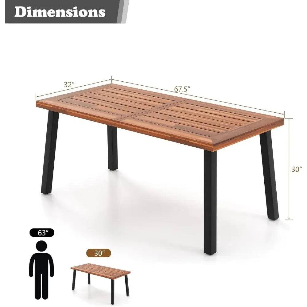 Your Patio's Missing Piece — Premium Acacia Wood Dining Table with Umbrella Hole comfydesigners