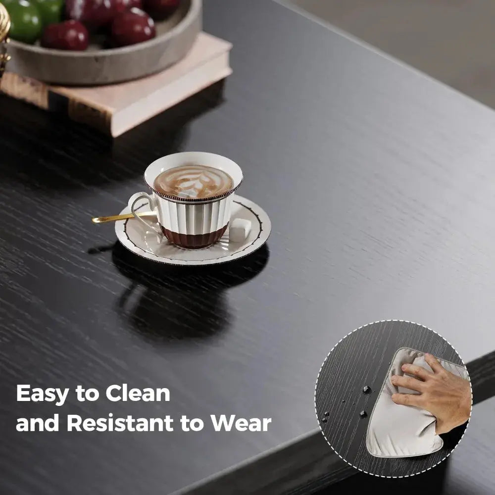 Coffee Table with LED Light and Charging Station comfydesigners