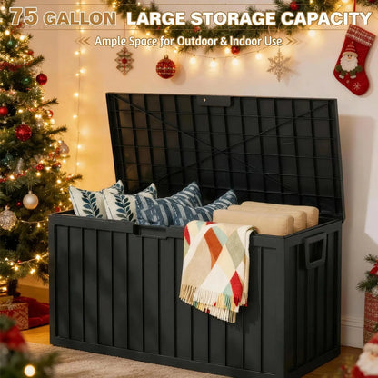 Store More. Worry Less. — 75-Gallon Waterproof Resin Outdoor Storage Box with Wheels comfydesigners