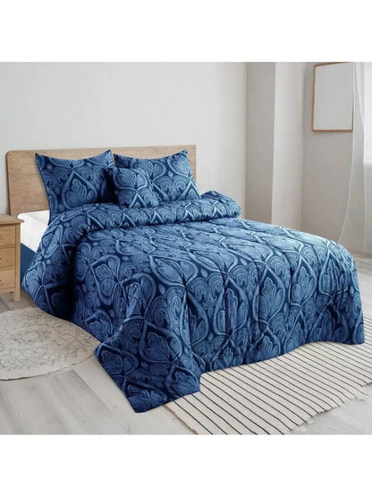 Boho Patterned 5-Piece Comforter Set — Reversible All-Season Microfiber comfydesigners