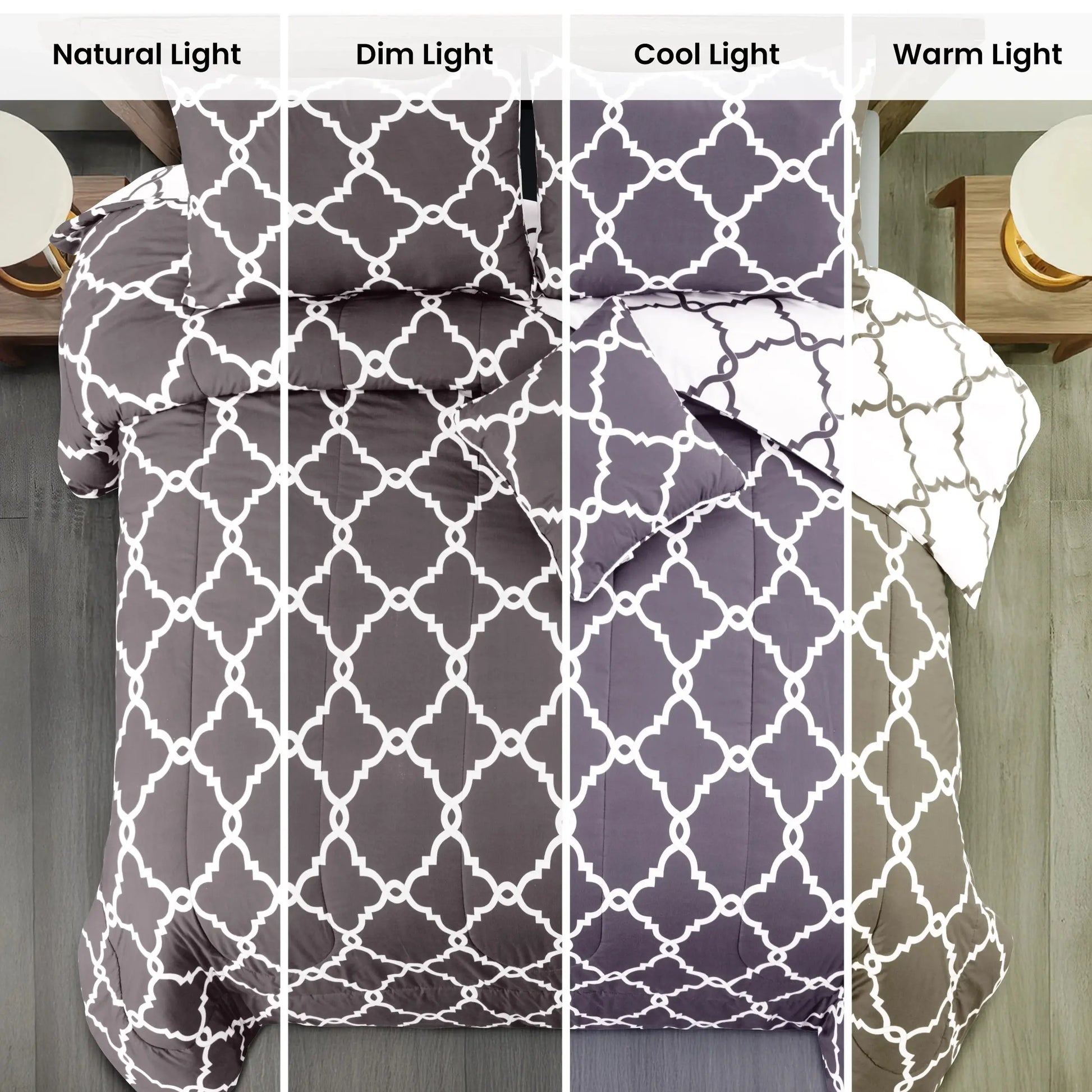 Boho Patterned 5-Piece Comforter Set — Reversible All-Season Microfiber comfydesigners