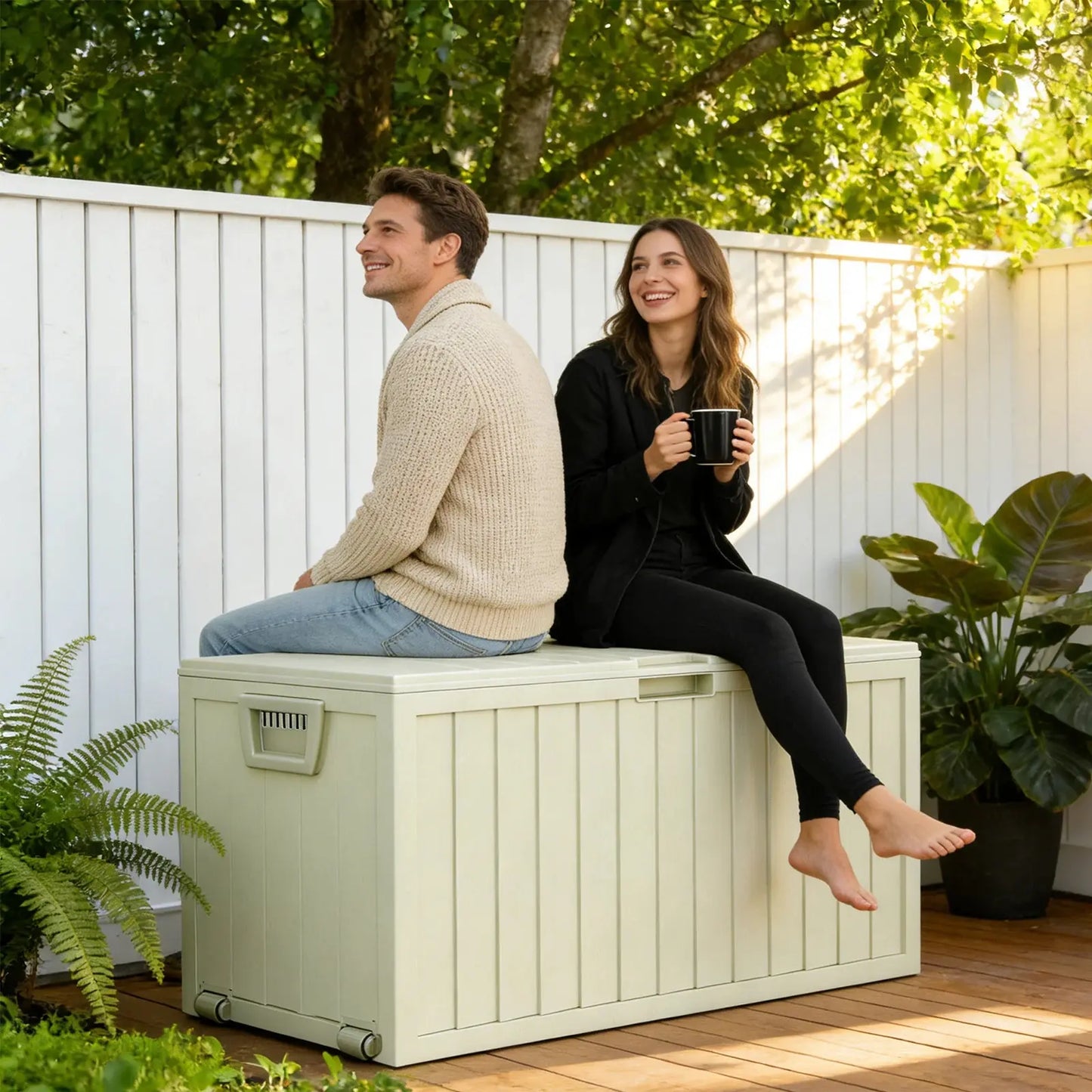Store More. Worry Less. — 75-Gallon Waterproof Resin Outdoor Storage Box with Wheels comfydesigners