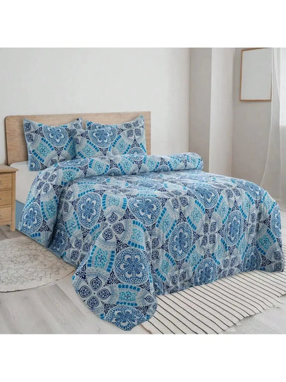 Boho Patterned 5-Piece Comforter Set — Reversible All-Season Microfiber comfydesigners