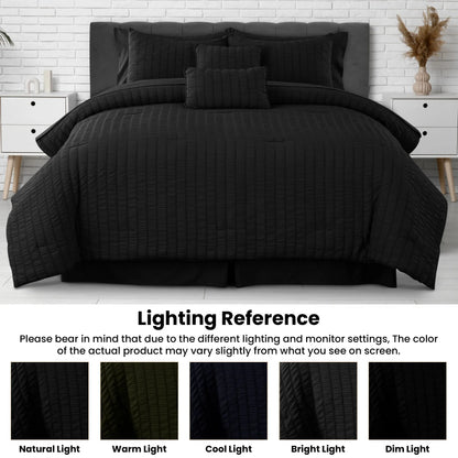 10-Piece Seersucker Comforter Set — All-Season Microfiber Bedding comfydesigners