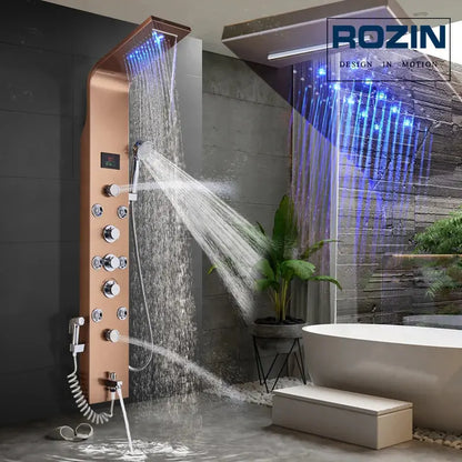 6 Modes Intelligent LED Bathroom Shower Panel comfydesigners