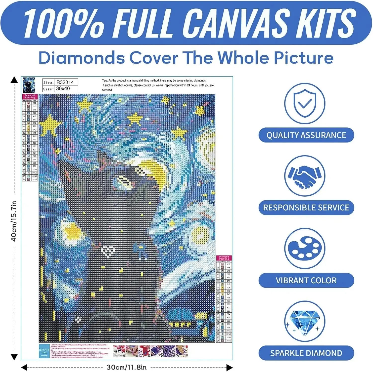 DIY 5D Painting Kit: Black Cat Art for Adults comfydesigners