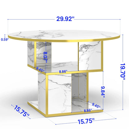 3-Tier Round Coffee Table with Storage comfydesigners