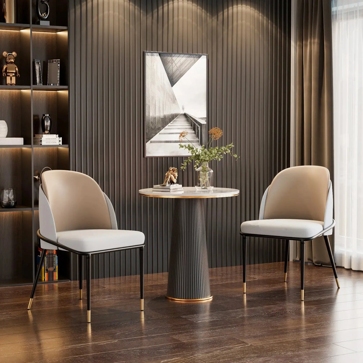 Faux Leather Dining Chair, Set of 2 comfydesigners