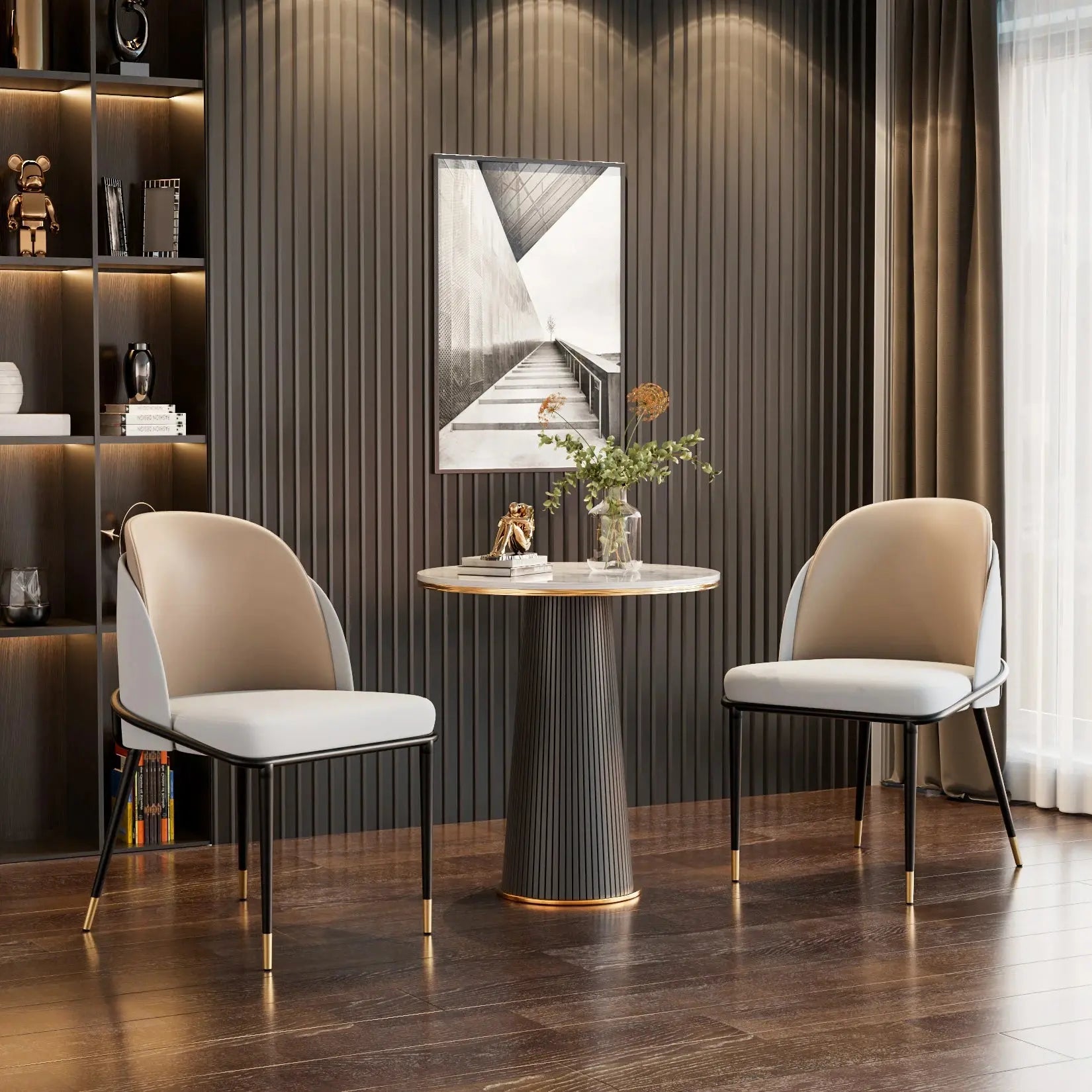 Faux Leather Dining Chair, Set of 2 comfydesigners