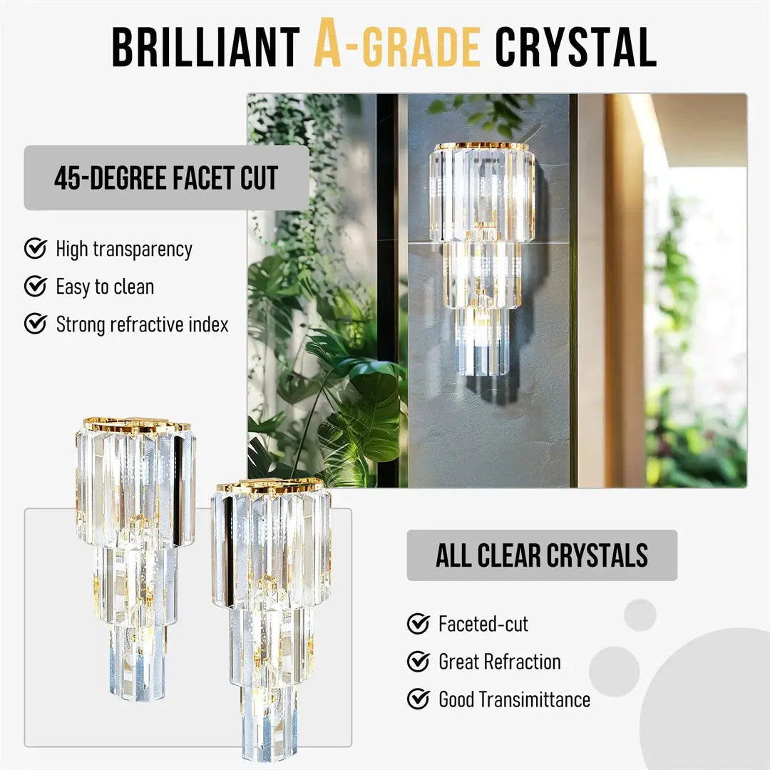 Modern Wall Crystal LED Sconce Light comfydesigners