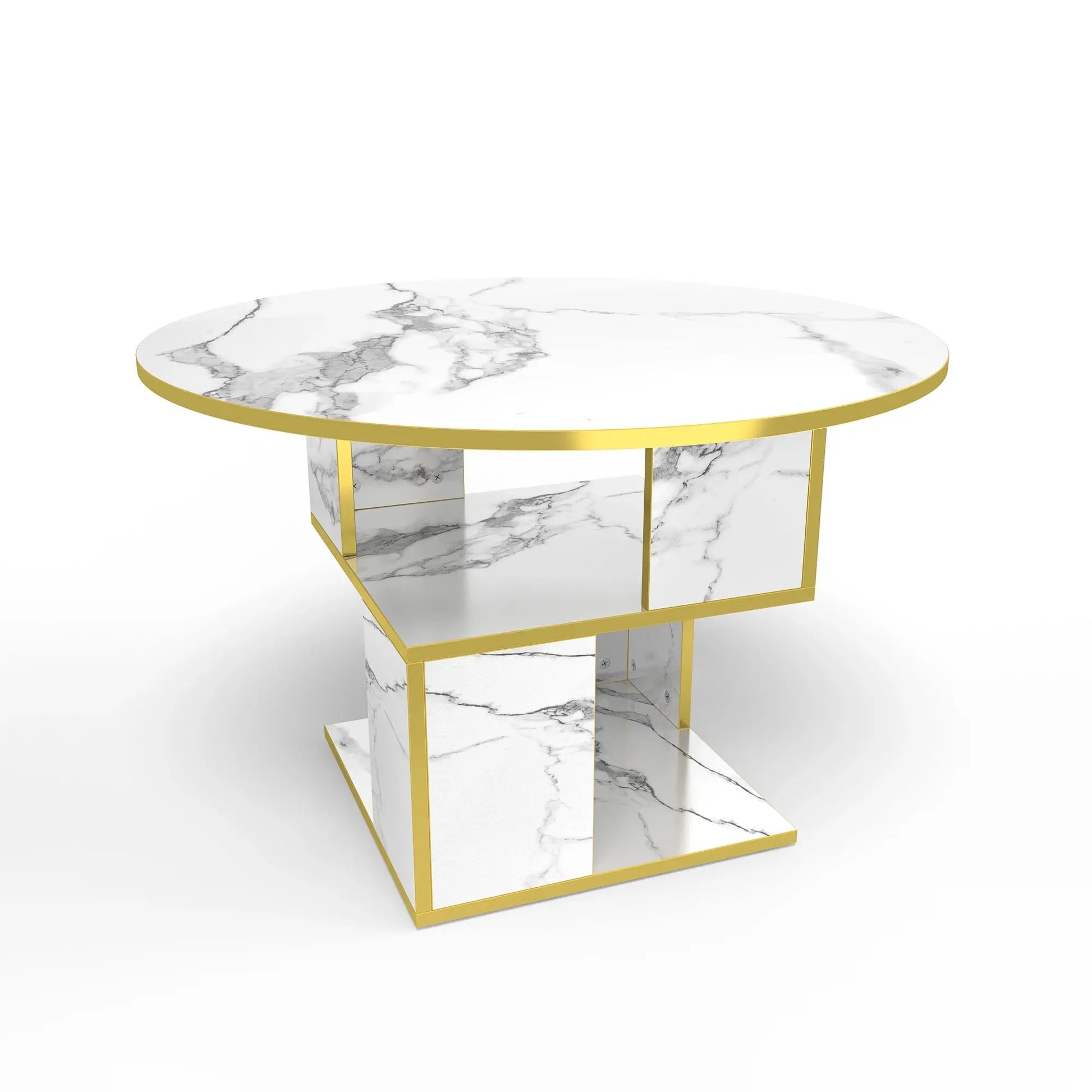 3-Tier Round Coffee Table with Storage comfydesigners