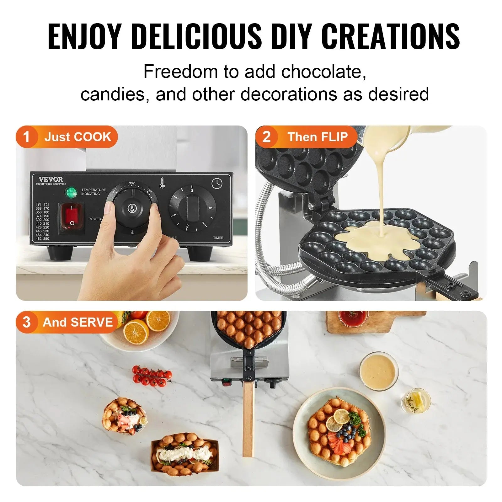 Bubble Waffle Maker 1400W – Crispy, Fluffy & Totally Irresistible comfydesigners
