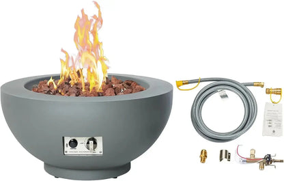 Push a Button. Start the Party. — 28" Propane Fire Pit Table, 58,000 BTU with Convertible Lid comfydesigners