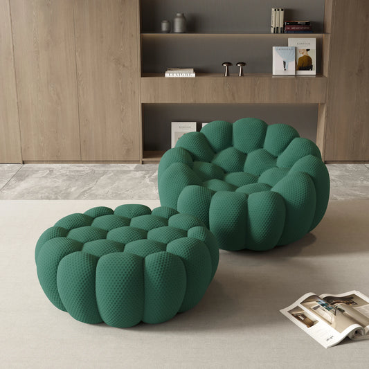 Curved Boneless Sofa with Ottoman
