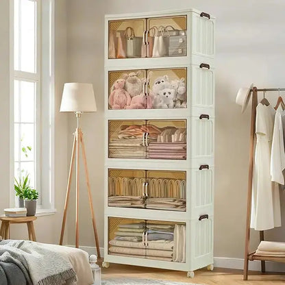 Stack It. Access It. Fold It Away. — Large Capacity Stackable Collapsible Storage Bins, 3 to 5 Tiers comfydesigners
