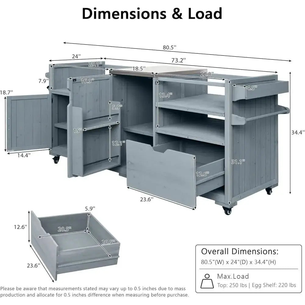Outdoor Kitchen Island with Griddle/Grill Storage comfydesigners