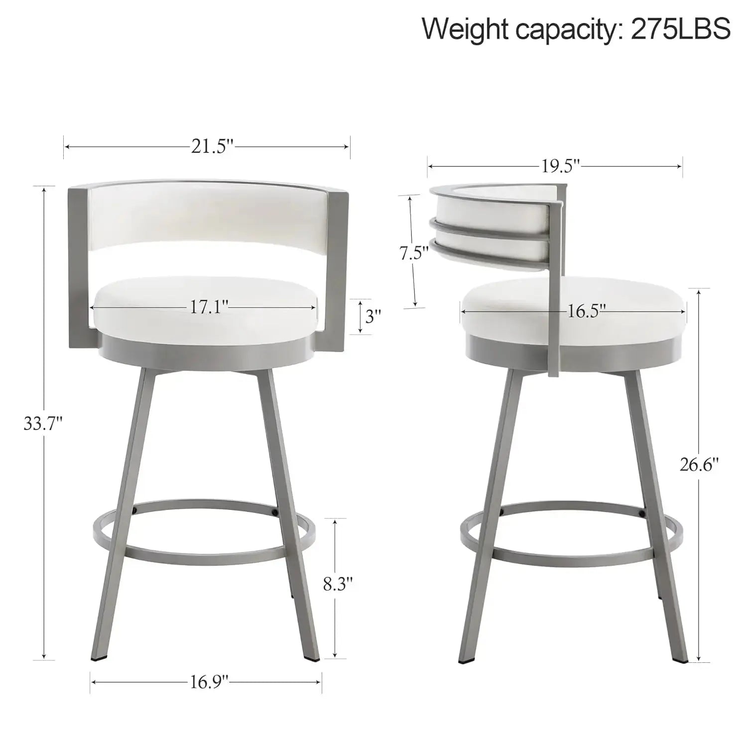 Counter Height Swivel Bar Stools, Set of 4 comfydesigners