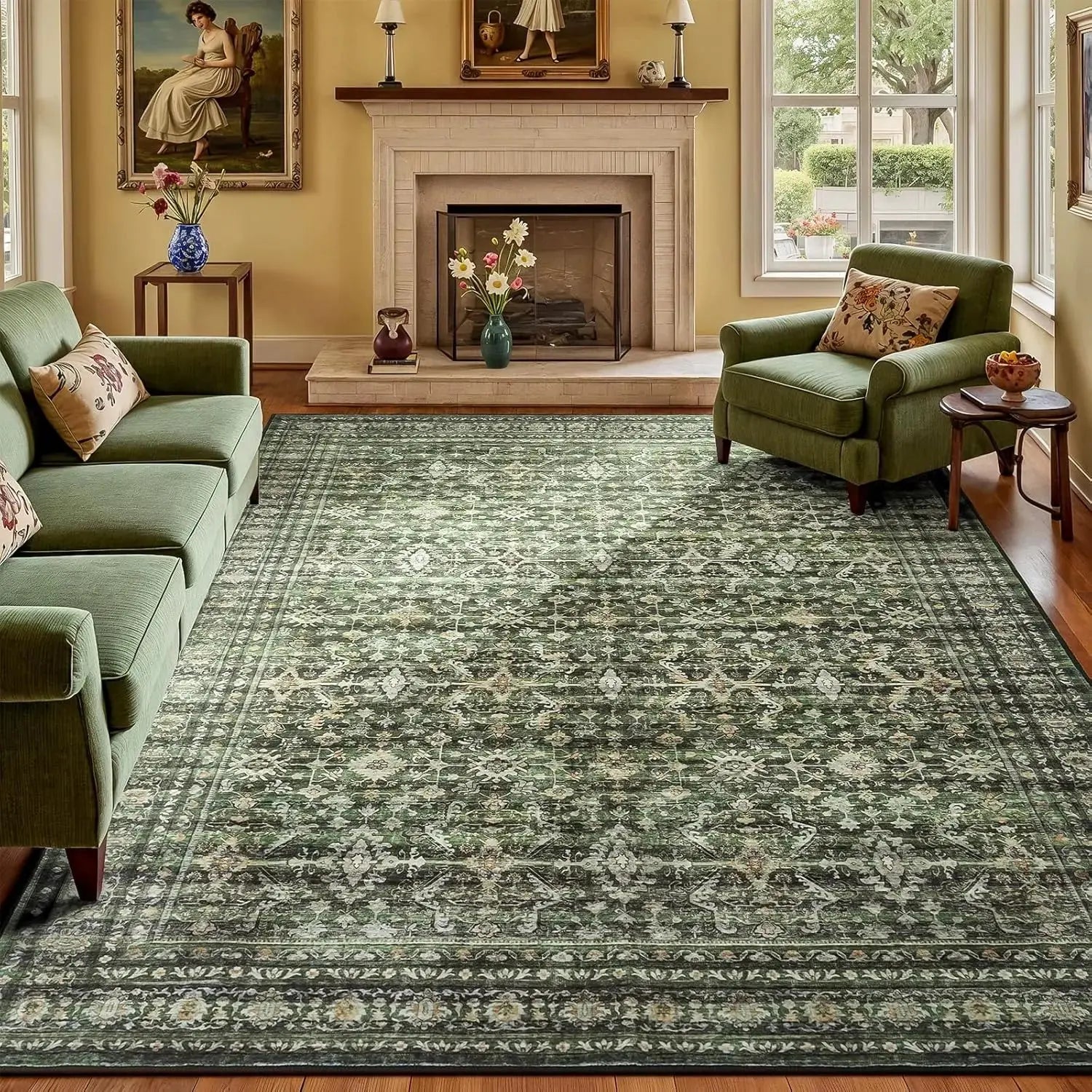 8x10 Washable Area Rug with Non-Slip Backing comfydesigners