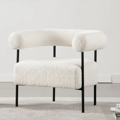 Mid-Century Barrel Accent Chair — Linen