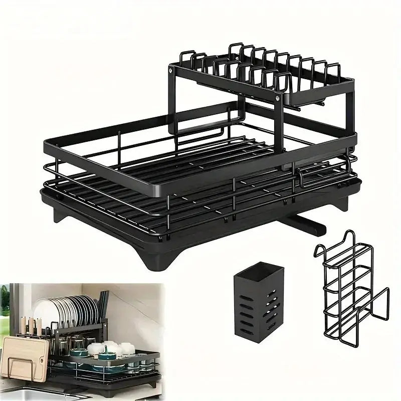 Double-Tier Utensil Rack & Draining Board comfydesigners