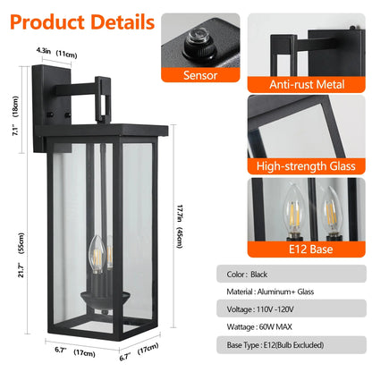 Weatherproof Outdoor Wall Lantern with Dusk to Dawn Sensor comfydesigners