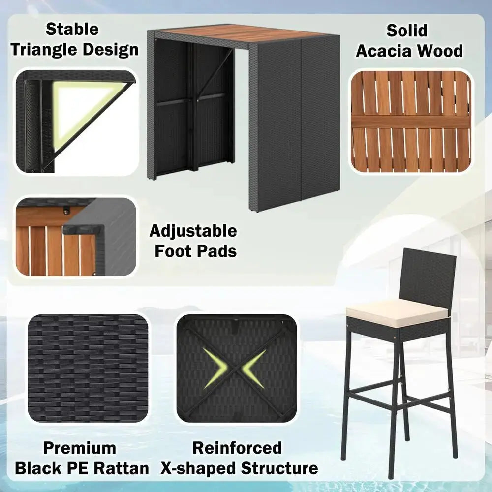 5 Piece Outdoor Bar Set comfydesigners