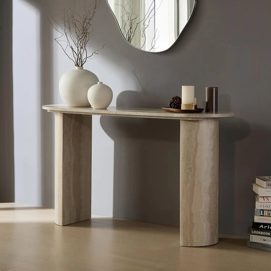 Curved Marble Console Table — 55"