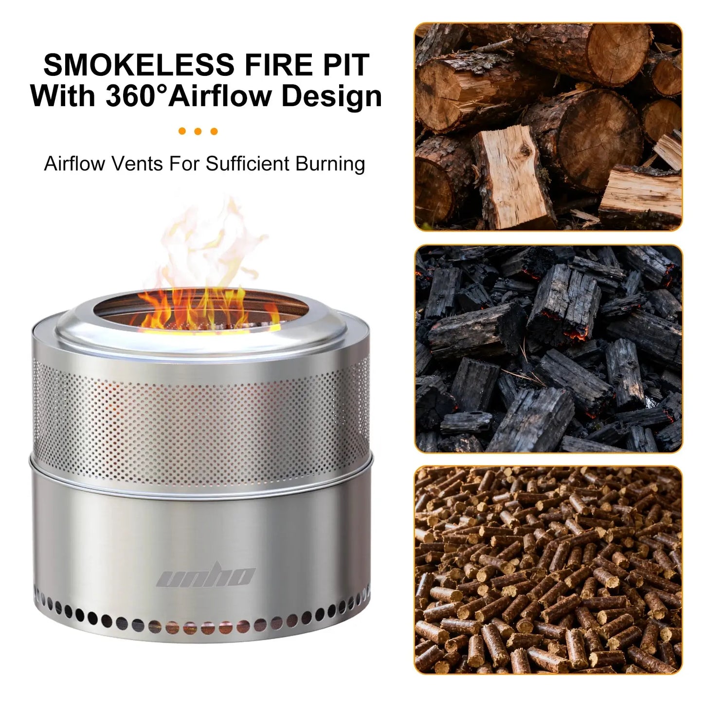 More Fire. Less Smoke. All the Memories. — Large Portable Stainless Steel Wood-Burning Fire Pit comfydesigners
