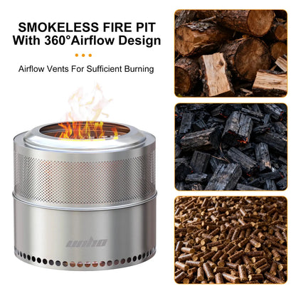More Fire. Less Smoke. All the Memories. — Large Portable Stainless Steel Wood-Burning Fire Pit comfydesigners