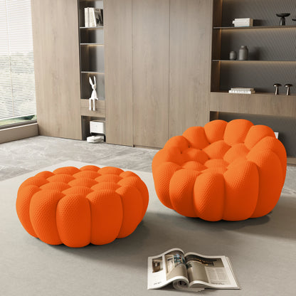Curved Boneless Sofa with Ottoman
