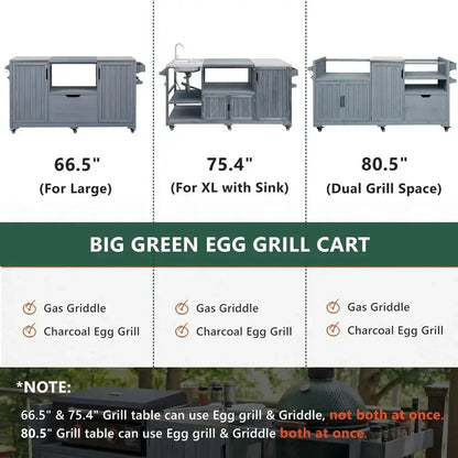 Outdoor Kitchen Island with Griddle/Grill Storage comfydesigners