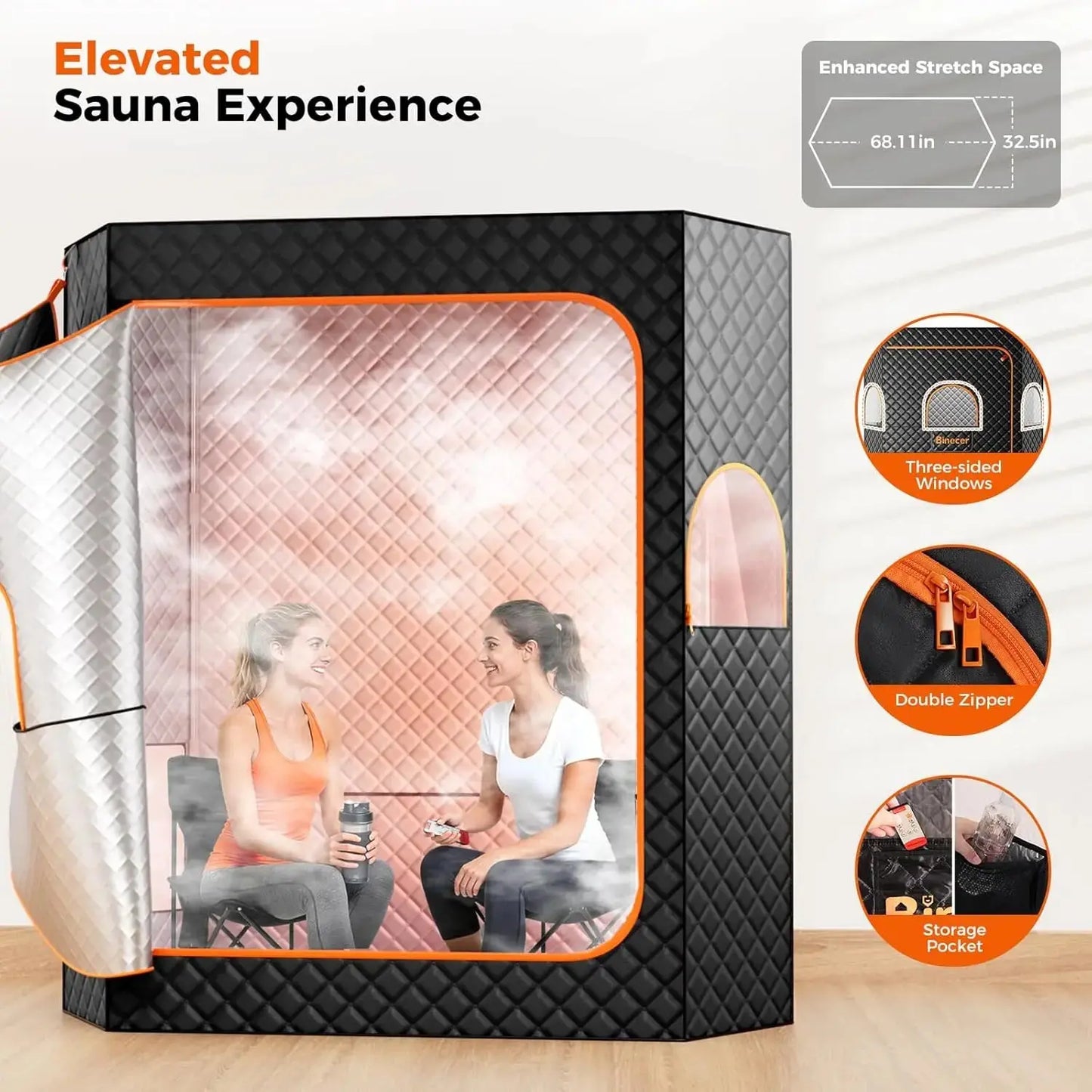 2-Person Portable Steam Sauna Tent with Dual Steamer comfydesigners