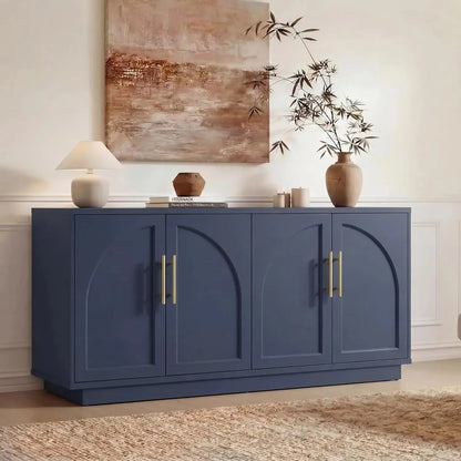 Arched Buffet Sideboard Adjustable Shelves 4-Door Storage comfydesigners