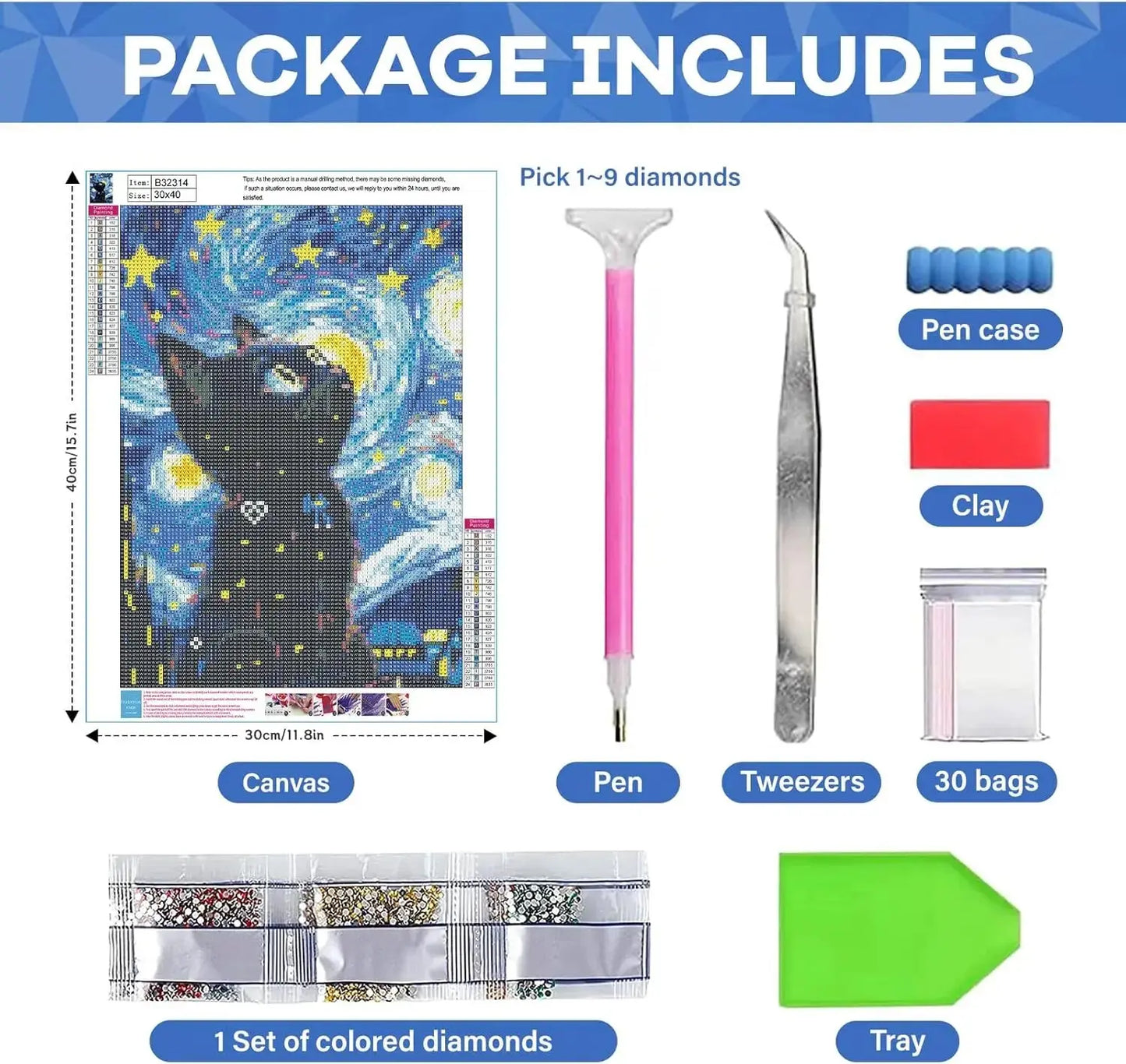 DIY 5D Painting Kit: Black Cat Art for Adults comfydesigners