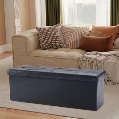 The Cleverest Seat in the Room — 30" Collapsible Leather Storage Ottoman & Footstool comfydesigners