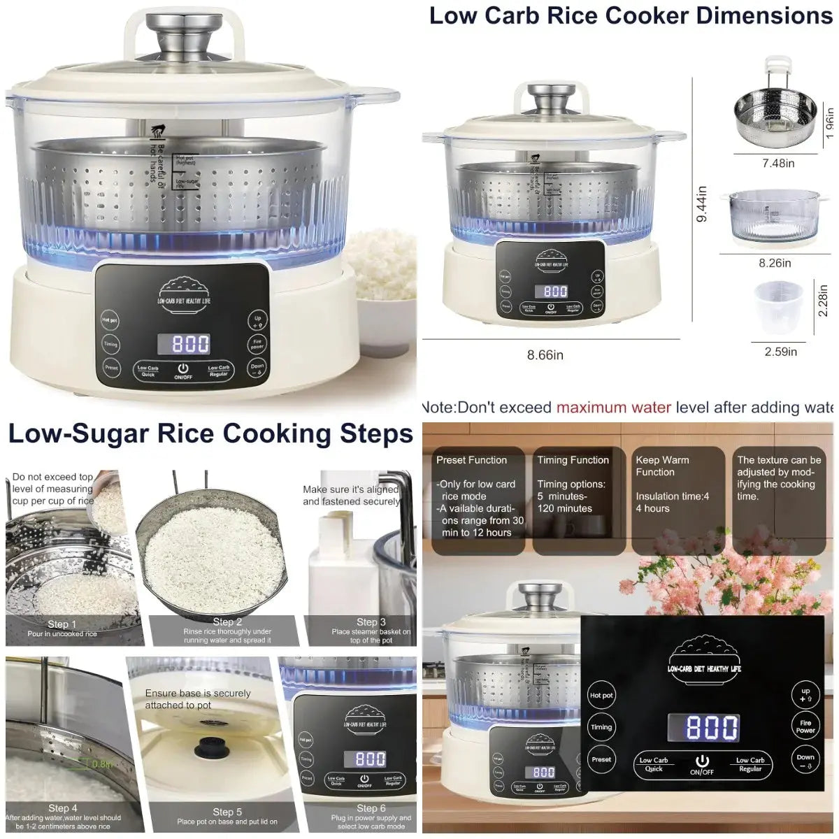 3L Multifunction Rice Cooker comfydesigners