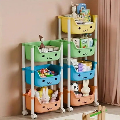 Layered Multifunctional Cute Face Storage Rack comfydesigners