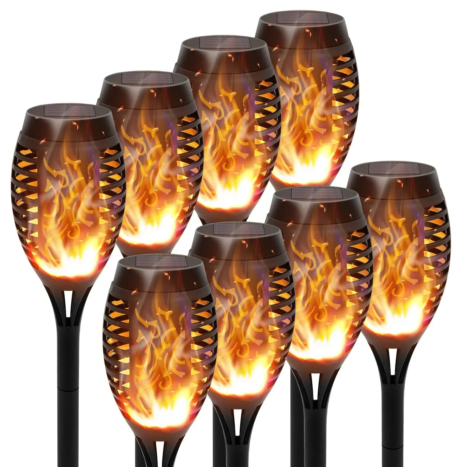 Light Up the Night, Naturally — Solar Flickering Flame Torch Pathway Lights, Sets of 4, 6, 8 & 12 comfydesigners