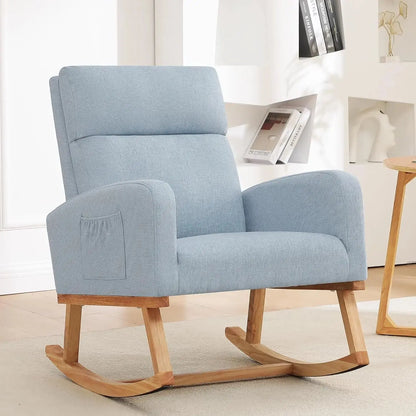 Sherpa Nursery Glider Rocking Chair with Pockets comfydesigners