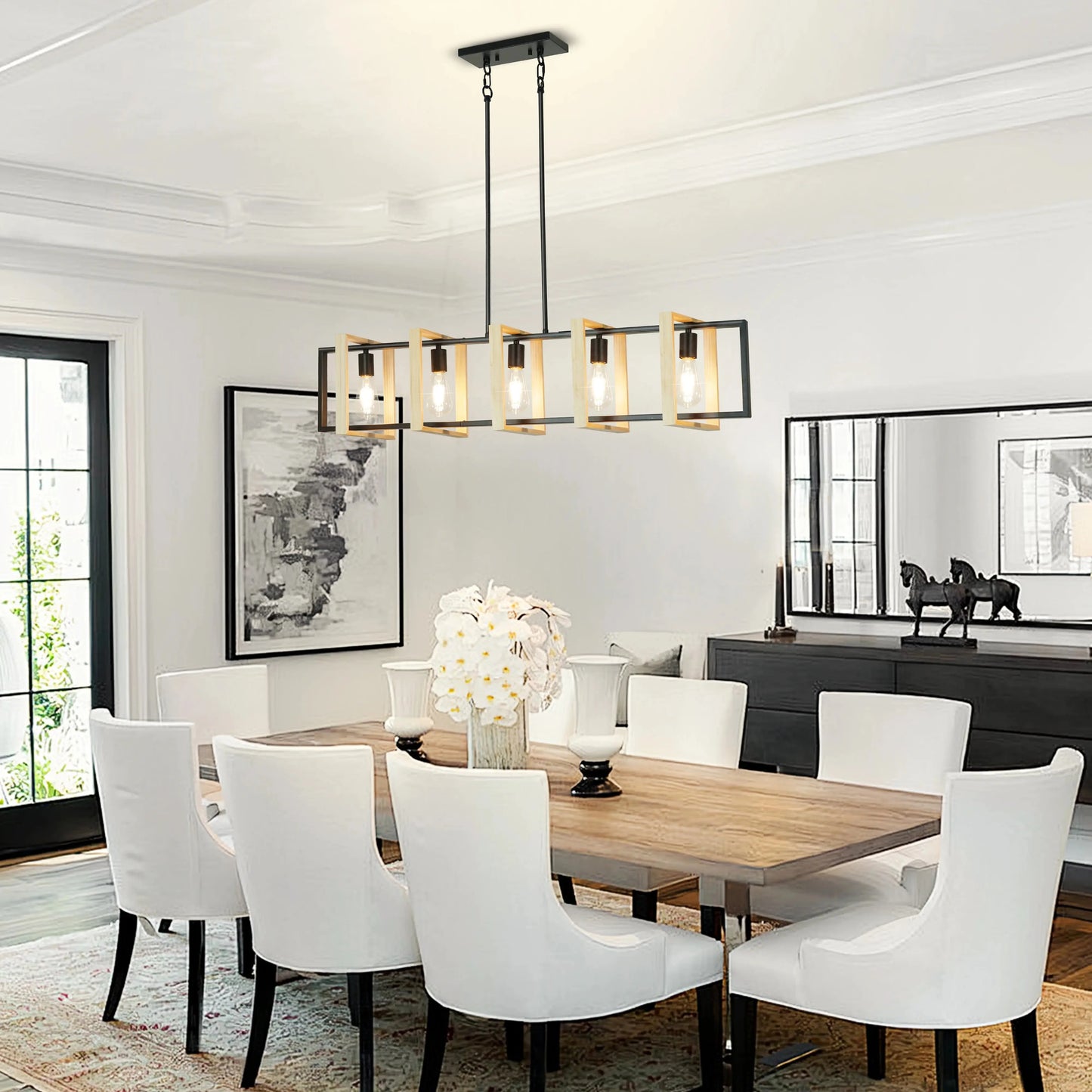 Farmhouse Style Dimmable Chandelier comfydesigners